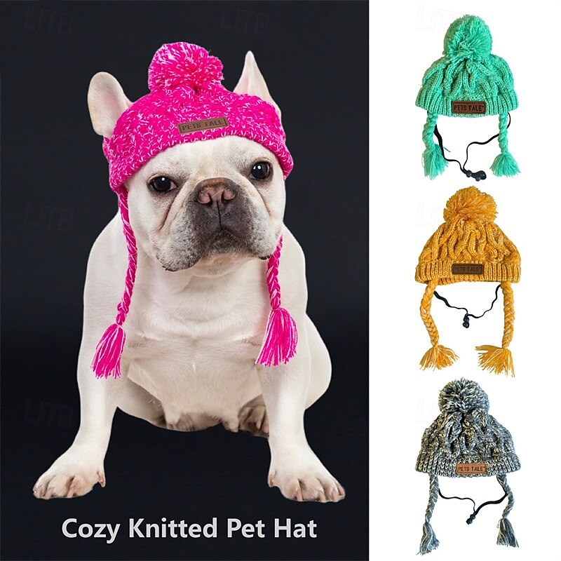 Gorro de punto acogedor para perros: accesorio de invierno cálido, resistente al viento y suave para mascotas de razas pequeñas y grandes: perfecto para actividades al aire libre en climas fríos 2025 - $15.99 –P1