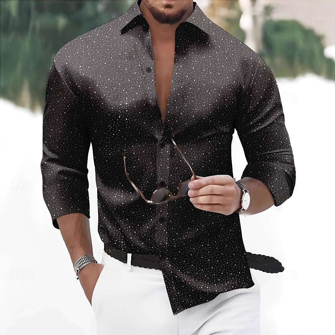 Per uomo Camicia Camicia estiva Maglietta informale Camicia con bottoni Nero Bianco Rosso Blu marino scuro Azzurro Manica lunga A pois Colletto Da mare Casual / quotidiano Abbigliamento Di tendenza del 2026 a $26.99 –P2