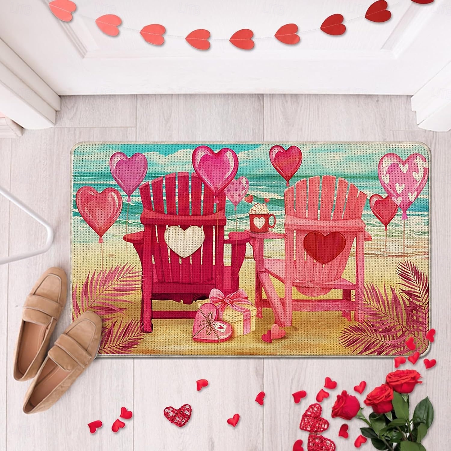 Hochzeitsherz Fußmatte Küchenteppich Fußmatte rutschfeste Teppich ölbeständig für drinnen und draußen Schlafzimmer Deko Badezimmermatte Eingangsteppich 2025 - $13.99 –P2
