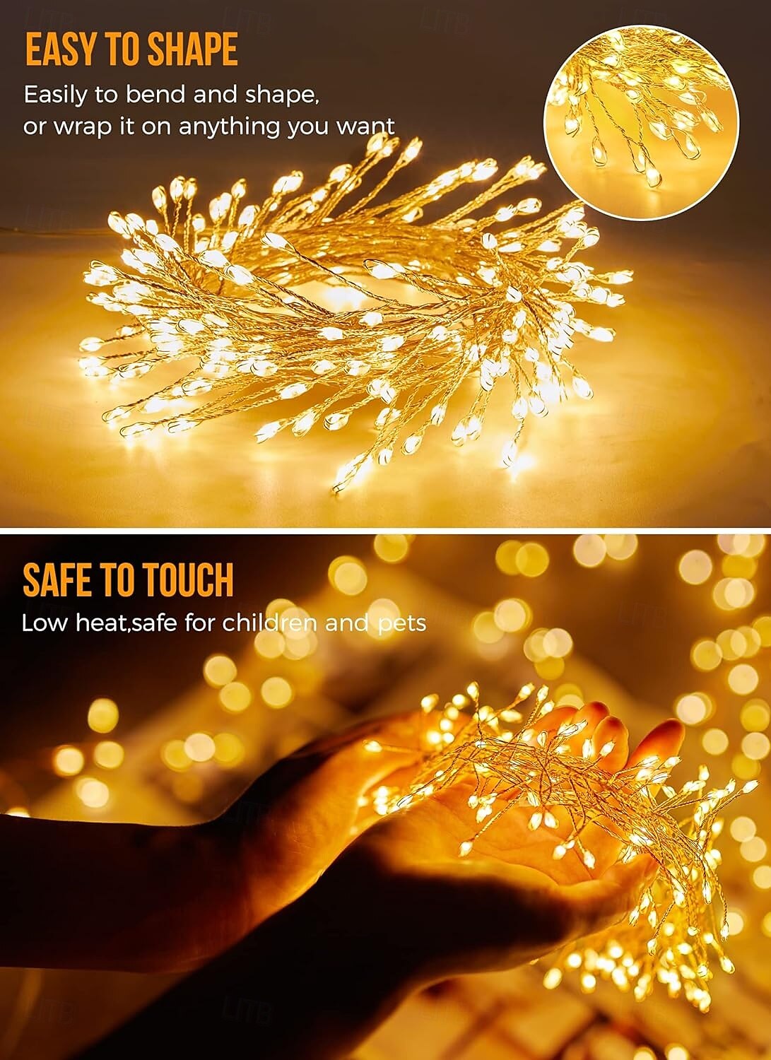 6m Solar String Lights 200 LEDs, Warmwhite, Cool White, Blue Firecracker String Lights EL 5mm Copper Wire Lights Holiday Lights 3V Solar Powered 1 Set 2025 - $20.99 –P3