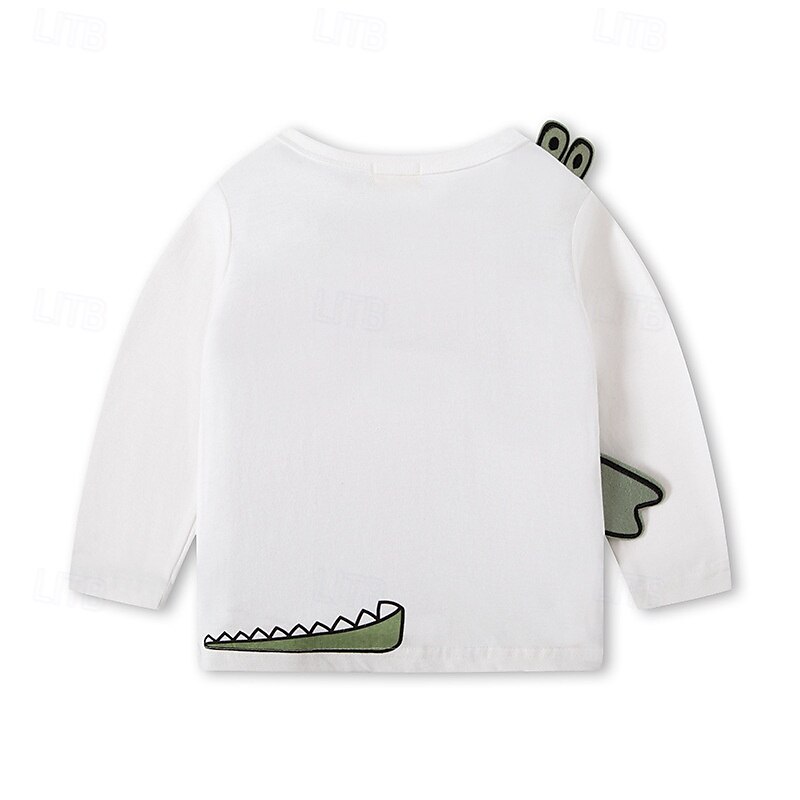 Multipack 2st Pojkar Rund hals Långärmad Grön+Grå T-shirt T-tröja Mönster Grafisk Semester Dagliga kläder 100 % bomull Vår & sommar 2025 - $18.49 –P5