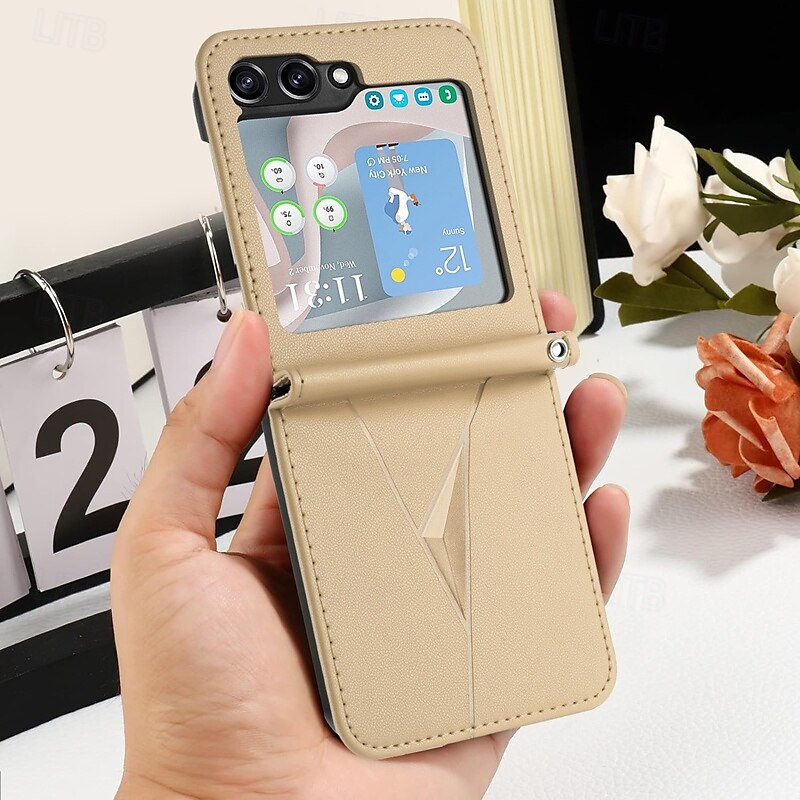 هاتف غطاء من أجل سامسونج جالاكسي زد فليب 6 Z Flip 5 Z Flip 4 Z Flip 3 غطاء خلفي ضد الصدمات مكتب  /  الأعمال TPU جلد PU 2025 - $16.99 –P10