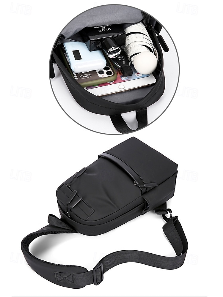 Pánské Crossbody kabelka Taška přes rameno Na rameno Nylon Venkovní Běžné / Denní Zip Více kapes Velká kapacita Lehká váha Pevná barva Černá Modrá Šedá 2025 - $19.99 –P5