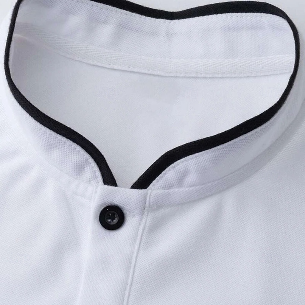 Men's Polo Shirts Collarless Golf Shirts Casual Stand Collar Short Sleeve Basic Comfortable Plain Buttons Summer Spring Regular Fit Black White Red Polo Shirts 2026 - $18.99 –P4