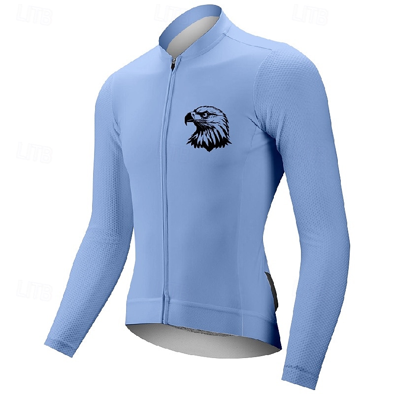 Men's Cycling Jersey Eagle Long Sleeve Bike Tee Tshirt Jersey with 3 Rear Pockets Mountain Bike MTB Quick Dry Anatomic Design Wicking Breathable Sports Dark Pink White Pink Clothing Apparel 2026 - $25.99 –P11