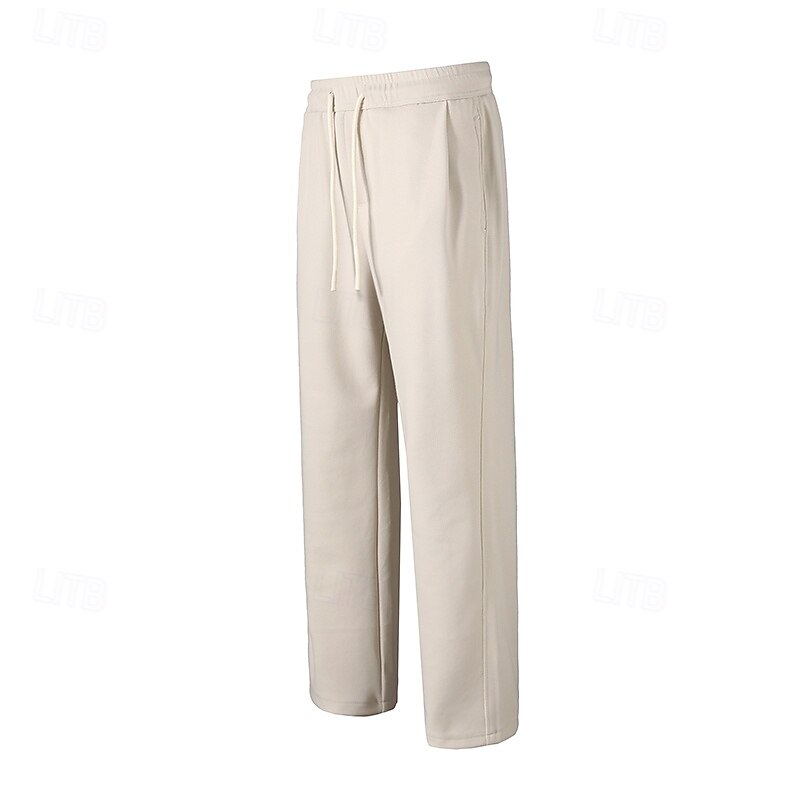 Herre Atletisk bukser Aktive bukser Aktiv Joggere Helfarge Full lengde utendørs Feriereise Hjem Sport Mote Navyblå Beige Mikroelastisk 2025 - $26.99 –P12