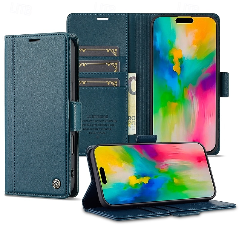 Phone Case For iPhone 16 Pro Max Plus iPhone 15 Pro Max Plus iPhone 14 13 12 11 Pro Max Plus Mini Flip Cover with Stand Holder Card Slot Shockproof Retro TPU PU Leather 2025 - $16.99 –P5