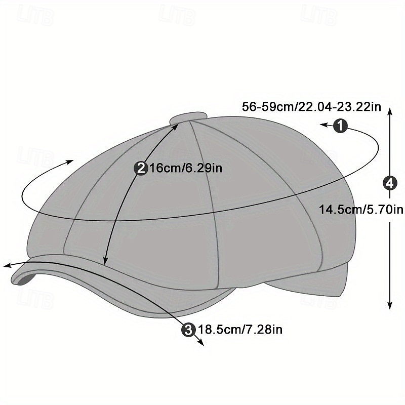 Pánské PLacatá čepice Klobouk Ascot Novinářský klobouk Černá Hnědá Polyester Módní Na běžné nošení ulice Denní Bez vzoru Nastavitelná Proti sluci Prodyšné 2025 - $10.99 –P7