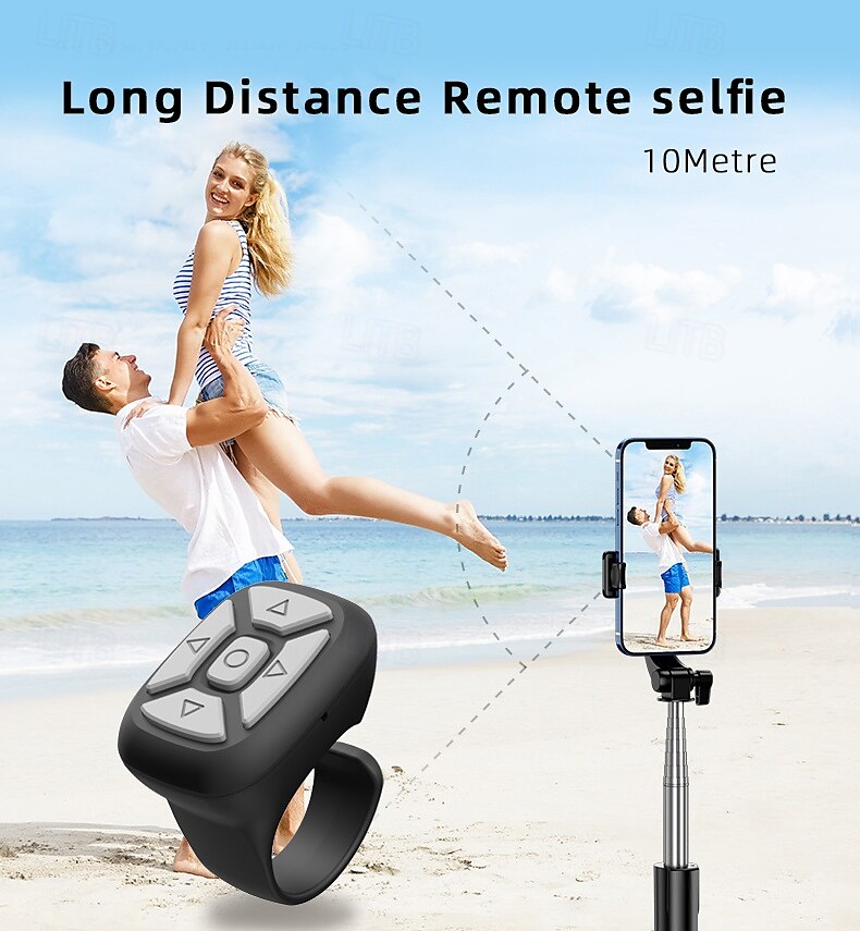 Smart Finger Ring Remote Control Novel Page Turning Shoot Mobile Phone10m Long Wireless Selfie Distance Ring Remote Controller 2025 - $18.99 –P8