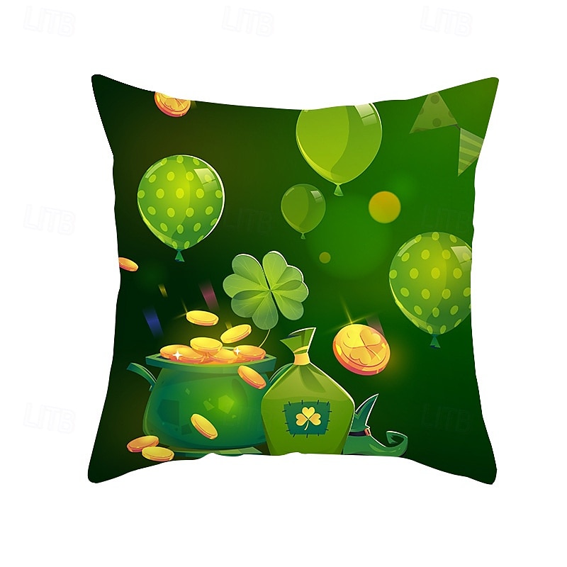 husă de perne decorativă ziua Sfântului patrick 1 bucată shamrock husă de pernă pătrată moale față de pernă pentru dormitor living canapea canapea scaun 2025 - $12.99 –P18