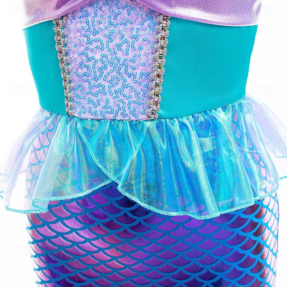 Kinderen Voor meisjes Zeemeermin zwemkleding Badmode Strand Kinderdag Weegschalen leuke Style Netstof Badpakken 4-7 jaar Zomer blauw 2025 - $39.99 –P3