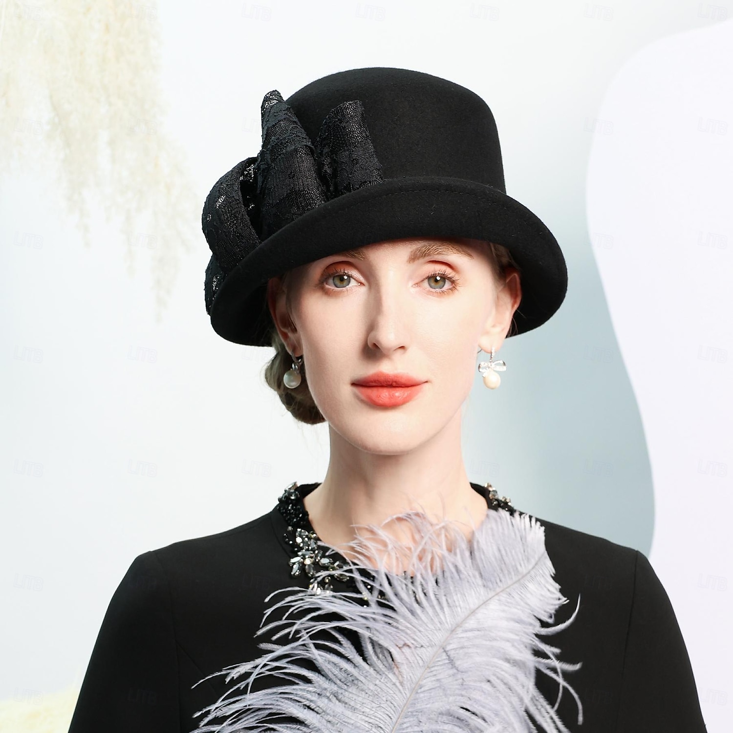 kalapok 100% gyapjú tányér / cloche sapka esküvői tea party elegáns esküvő csípős fejfedővel 2025 - $46.99 –P17