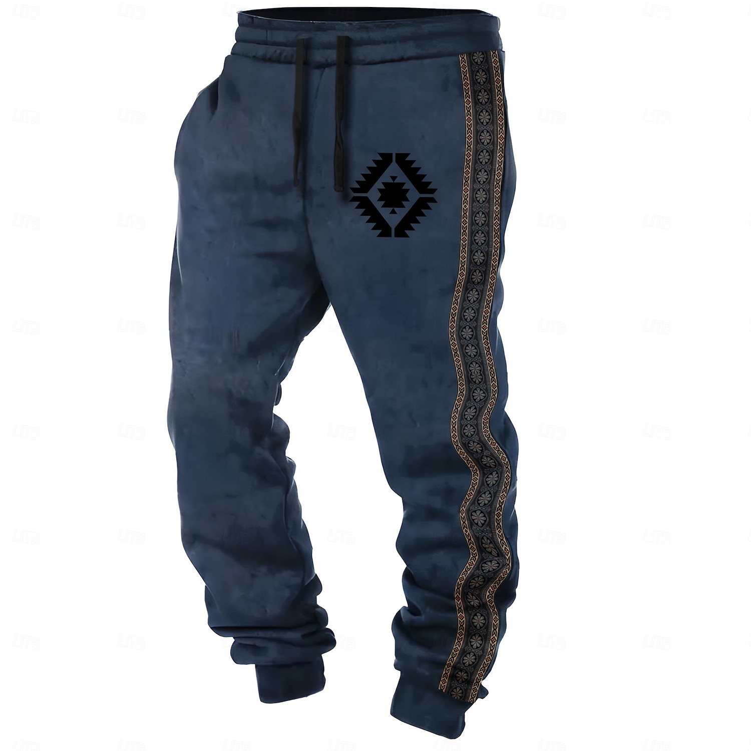 Miesten Atsteekki Geometrinen printti Etninen Veryttelyhousut Jogger Housut Keskivyötärö Kiristysnyöri joustava vyötärö Aktiivinen Vintage Vapaa-aika ulko- Katu Tasku Kevät Syksy 3D-tulostus Musta 2025 - $22.99 –P5