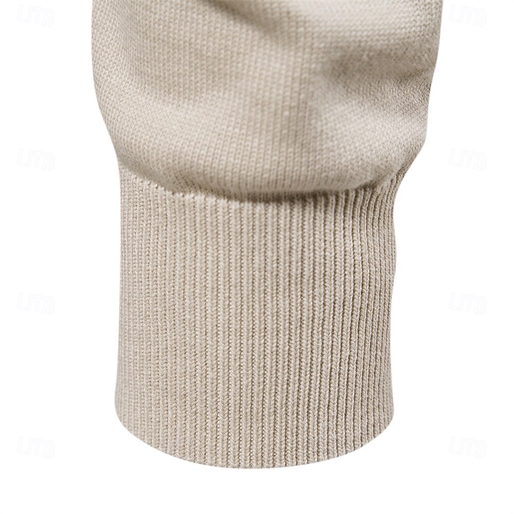 Herr Pullover tröja Sticka Ensfärgat Rund hals Stickat Elegant Jul Utomhus Kläder Raglanärm Vår Höst Svart Rubinrött S M L 2025 - $36.99 –P10