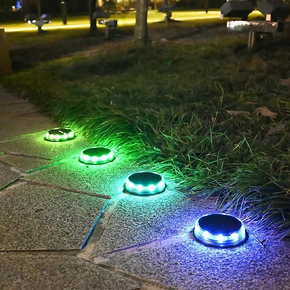 LED Solar Pathway Light Outdoor IP65 Waterproof Super Bright Disk Light 17LED Garden Lawn Pathway Patio Landscape Decoration 4pcs 2025 - $65.99 –P4
