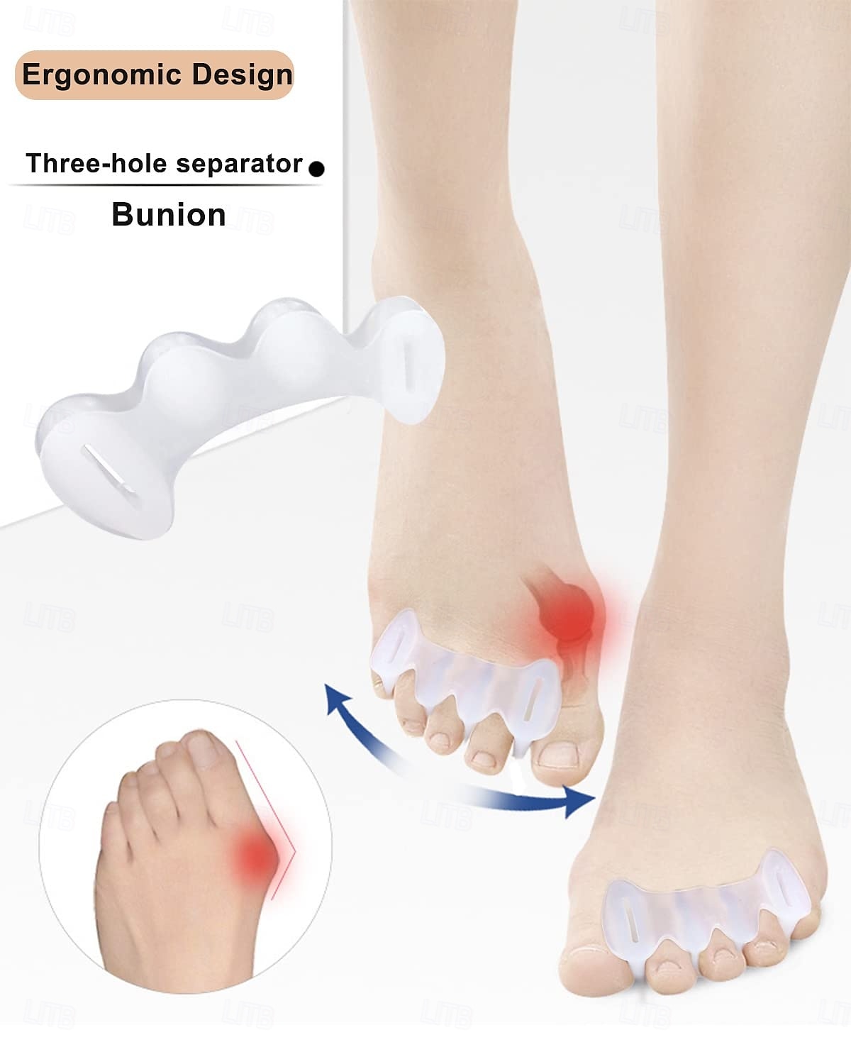 2Pairs Toe Separators Toe Spacers for Women Men to Correct Bunion, Relieve Feet Pain, Foot Alignment, Toe Straighteners for Hammertoes 2025 - $11.49 –P4