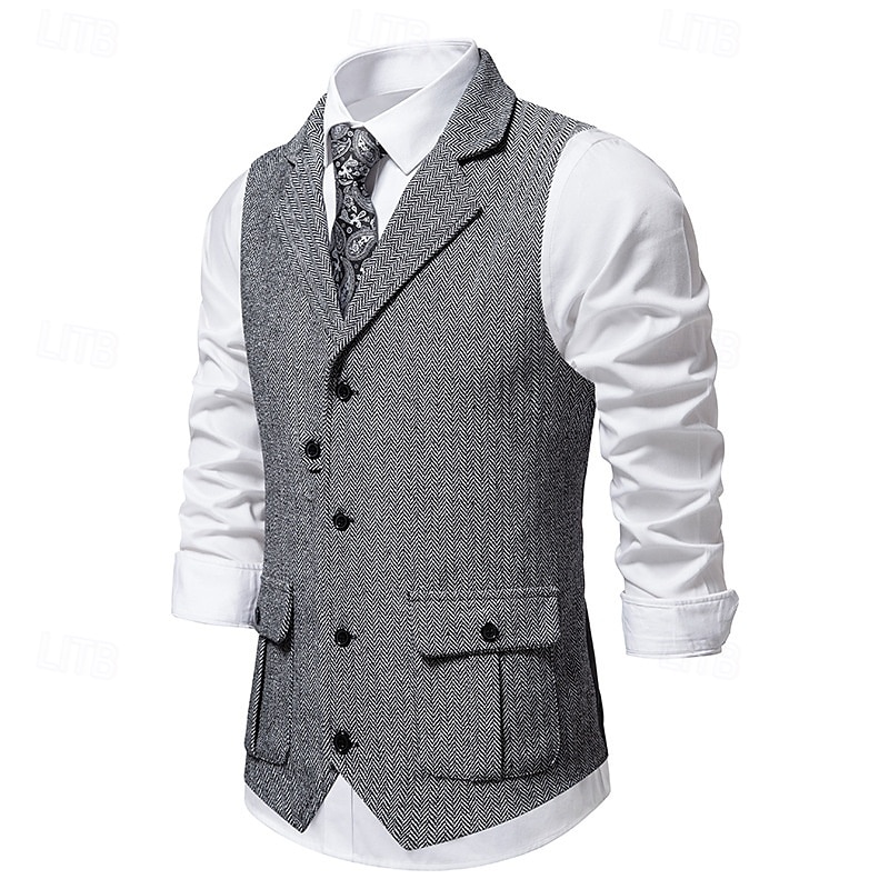 בגדי ריקוד גברים וסט Gilet חופשה יומי פגישה (דייט) אופנתי יום יומי קיץ & אביב כפתורים כיס 75% כותנה נוח אחיד חזה יחיד כפתור יחיד דש רגיל בורגנדי כחול נייבי ירוק כהה חאקי אֵפוֹד 2025 - $33.99 –P17