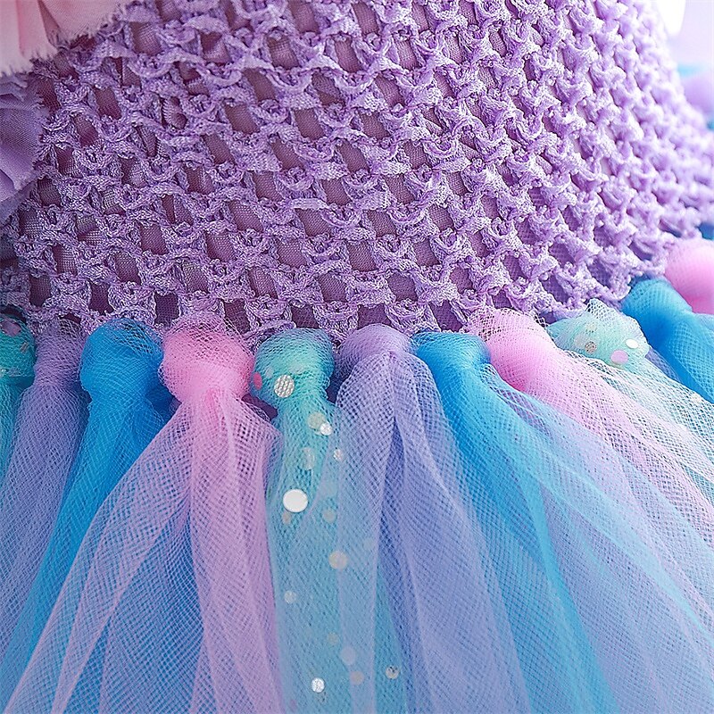 Book Week 2026 Kids Girls' Party Dress Rainbow Flower Sleeveless Performance Birthday Beautiful Sweet Knee-length Party Dress Swing Dress A Line Dress Summer 4-12 Years Pink Purple Light Blue 2026 - $31.99 –P12