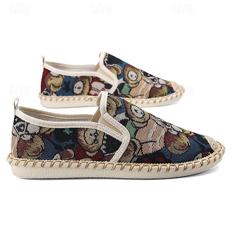 Men's Animal Print Canvas Espadrille Slip-On Shoes with Jute Rope Sole – Comfortable Casual Summer Footwear 2025 - $34.99 –P6