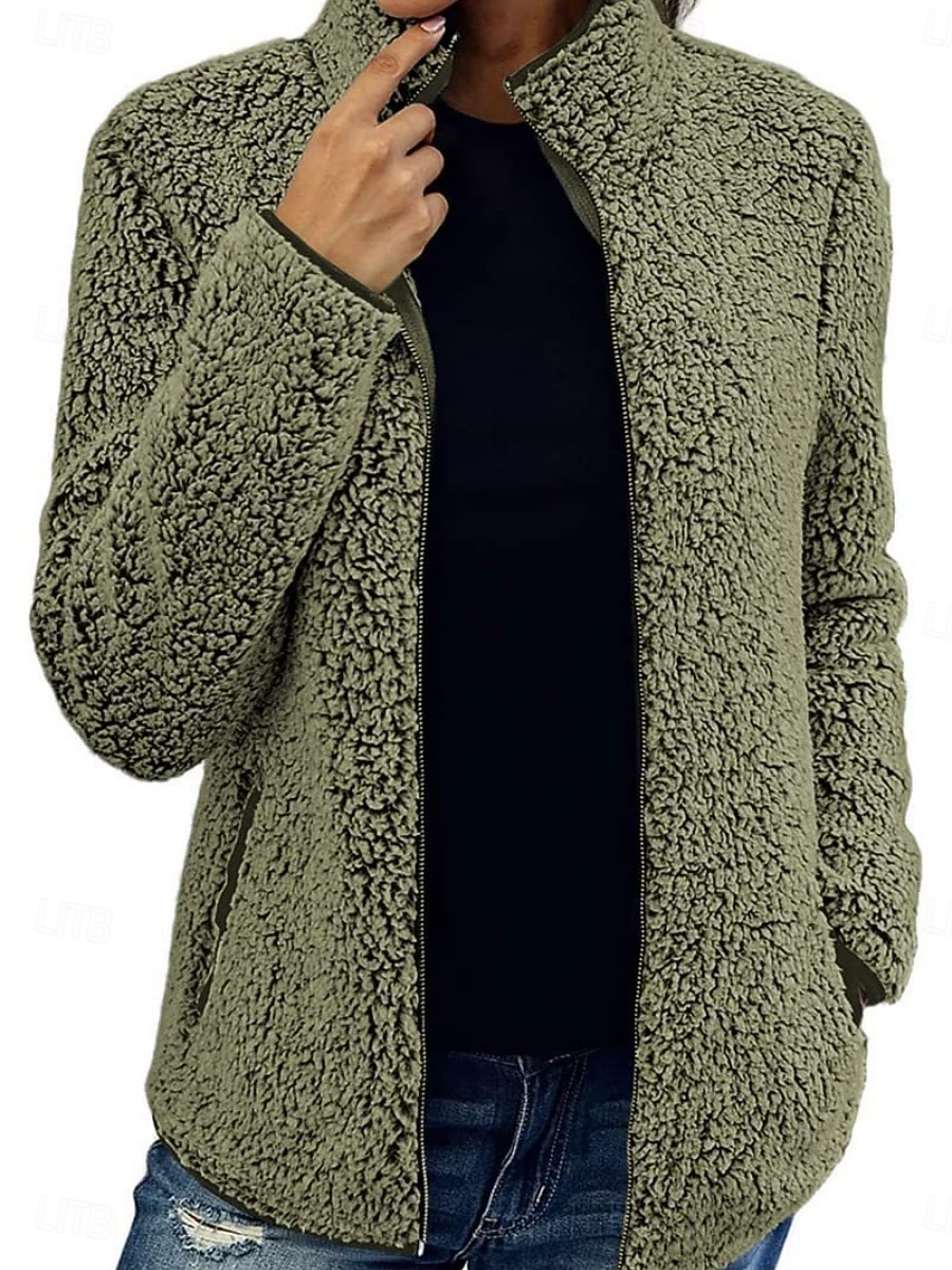 Жен. Зимнее пальто Зимняя куртка на открытом воздухе Для улицы Повседневные Осень Зима Обычная Пальто Стандартный Сохраняет тепло Дышащий Современный Стиль Жакеты Длинный рукав Сплошной цвет 2025 - $38.99 –P2