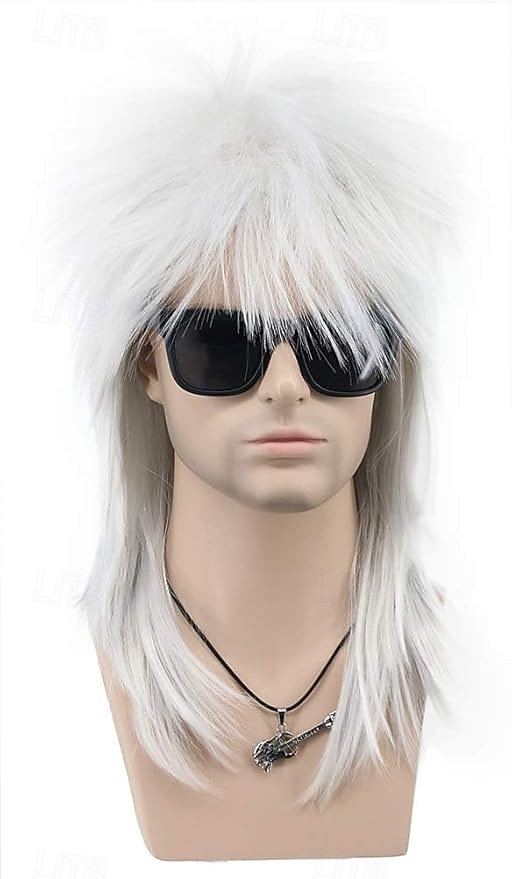 Men and Women Long Straight Wig 70s 80s Rocker Punk Rock Disco Mullet Wig For Carvinal Halloween Wigs 2025 - $19.49 –P7