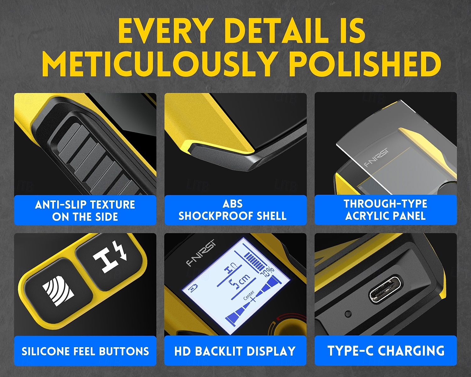 Portable Handheld Wall Scanner Wooden AC Wires Metal Pipes Rebars Detecting Tool Indicator Light Drill Hole Tool 2025 - $132.99 –P6