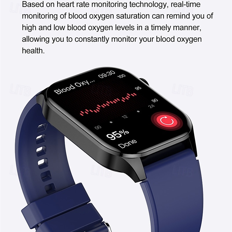 Smartwatch 2-Inch OLED Screen Bluetooth Call Voice Assistant Heart Rate And Blood Glucose Monitoring Waterproof Bluetooth Call Non-Invasive Blood Glucose Measurement Blood Component Measurem 2025 - $72.99 –P12