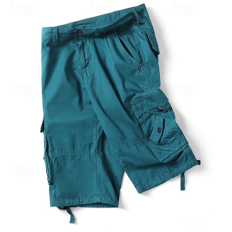 Herr Cargo-shorts Vandringsshorts Militär Sommar Utomhus 10" Ripstop Andningsfunktion Snabb tork Dragkedja fram Shorts Underdelar Knälängd Svart Armégrön Bomull Jakt Fiske Klättring XS S M L XL 2025 - $28.99 –P14