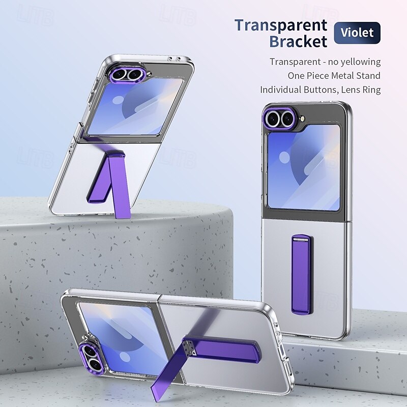 Phone Case For Samsung Galaxy Z Flip 7 Z Flip 6 Z Flip 5 Z Flip 4 Z Flip 3 Back Cover with Stand Holder Magnetic Support Wireless Charging Retro TPU PC 2025 - $24.99 –P1