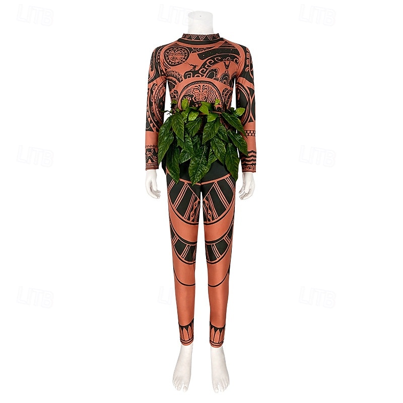 Moana Maui Zentai Suits Costume Bodysuits Movie TV Theme Costumes Movie Cosplay for Men's Boys Kid's Adults' Carnival Children's Day Mardi Gras Performance Party 2025 - $51.99 –P2