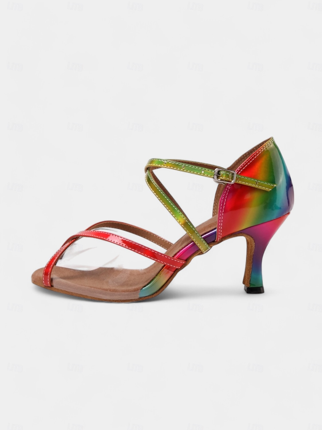 sapatos de dança latina coloridos e vibrantes para mulheres com sola de camurça macia e tira transparente | perfeitos para prática e apresentações de 2025 por $46.99 –P2