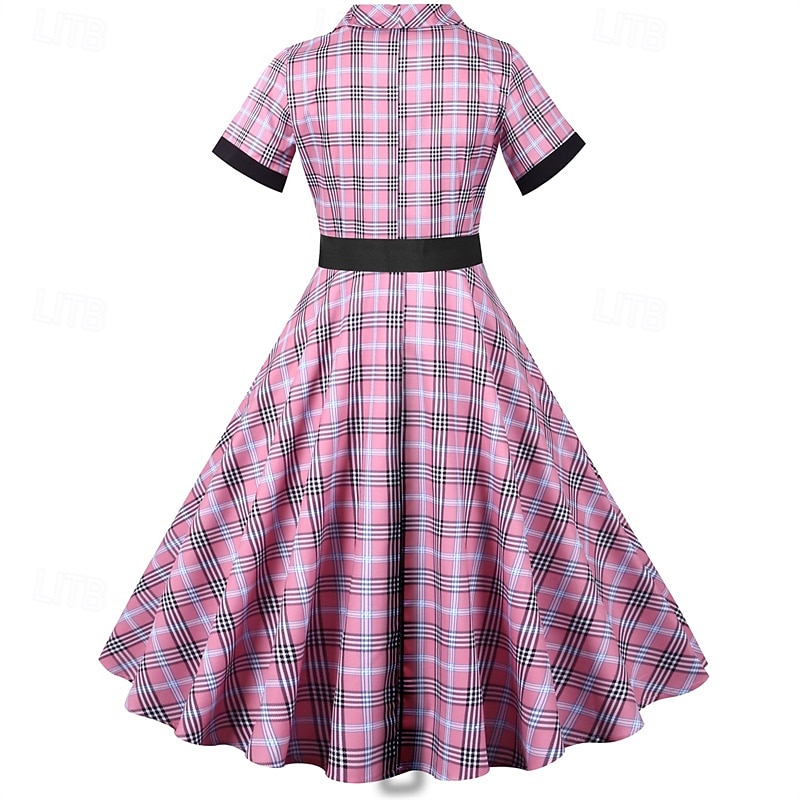 Elegant klasické 1950 Rochii Plisat Linia -A Pentru femei ziua îndragostiților Evenimente / Petrecere Dată Petrecere ceai Adulți Rochie Primavara vara 2025 - $24.99 –P3