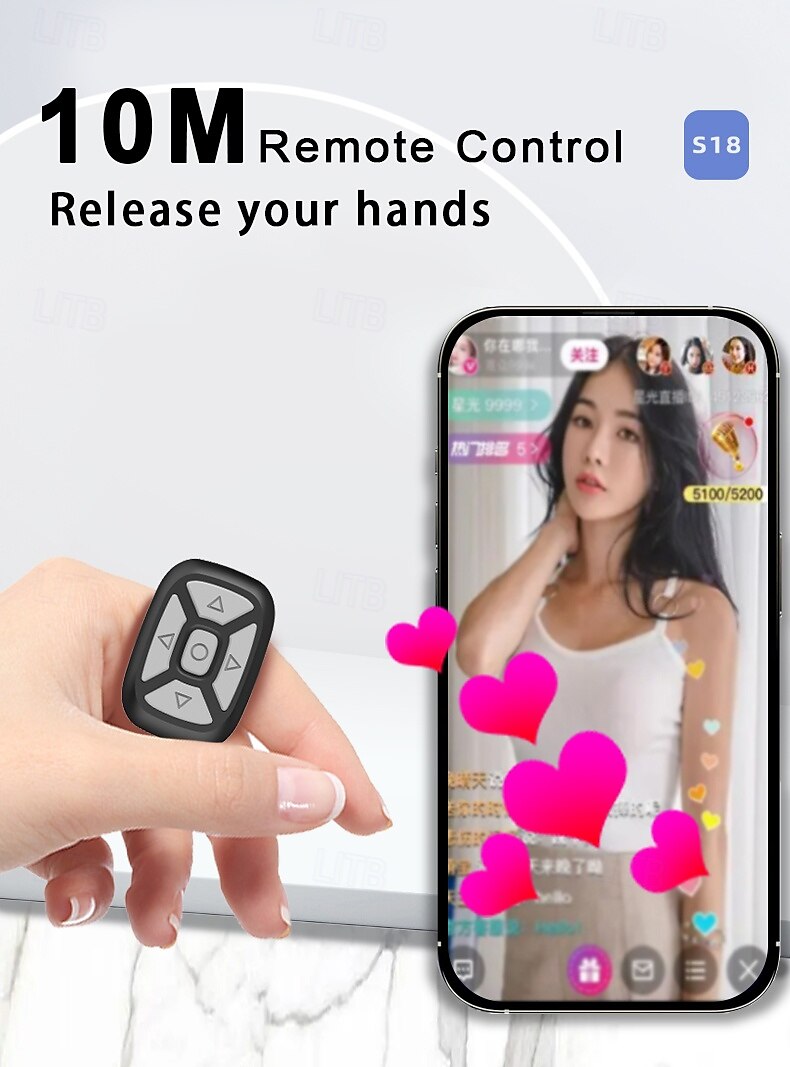Smart Finger Ring Remote Control Novel Page Turning Shoot Mobile Phone10m Long Wireless Selfie Distance Ring Remote Controller 2025 - $18.99 –P3