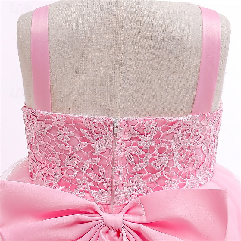 Vestido para Meninas das Flores Crianças Para Meninas Vestido de princesa Espetáculo Casamento Festa Elegante Lindo Com Transparência Côr Sólida Sem Manga Gola Redonda Branco Rosa 4 anos + de 2025 por $42.99 –P12