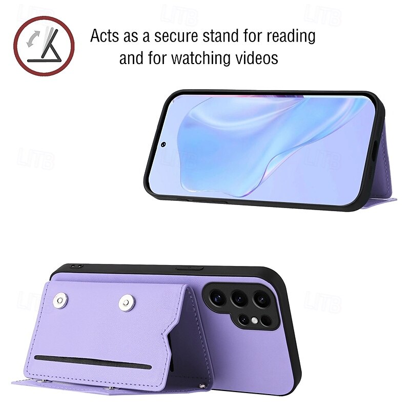 телефон Кейс для Назначение SSamsung Galaxy А53 А33 A12 A52 A13 S20 FE S25 Ультра Кейс на заднюю панель со стендом Разъем для карты Защита от удара Ретро ТПУ Кожа PU 2025 - $16.99 –P13