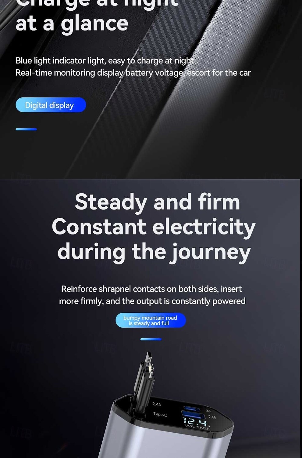 2025年 4 in 1 引き込み式車載充電器 USB タイプ C ケーブル iPhone Samsung 高速充電コード シガレットライターアダプター  コレクション – $28.99 –P13