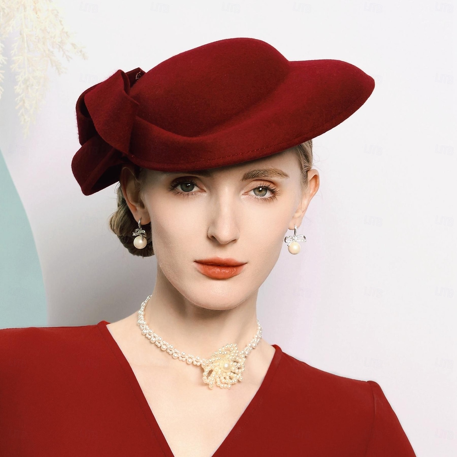 hattar 100 % ull fedora hatt fat hatt bröllop tefest elegant bröllop med pilbåge skarvning huvudbonader huvudbonader 2025 - $46.99 –P9