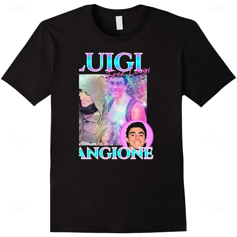 Anime Character Luigi Mangione T-shirt Graphic For Couple's Men's Women's Adults' Masquerade Hot Stamping Casual Daily 2025 - $17.49 –P3