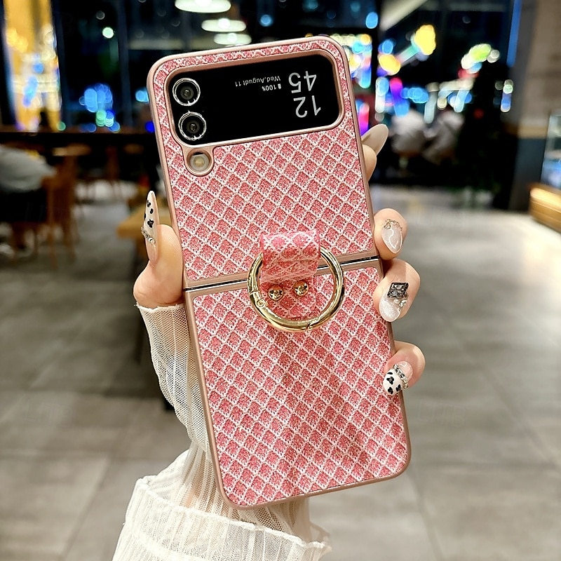 טלפון מגן עבור סמסונג גלקסי Z Flip 6 Z Flip 5 Z Flip 4 כיסוי אחורי אבזם טבעת עמיד בזעזועים רטרו PC 2025 - $19.99 –P13