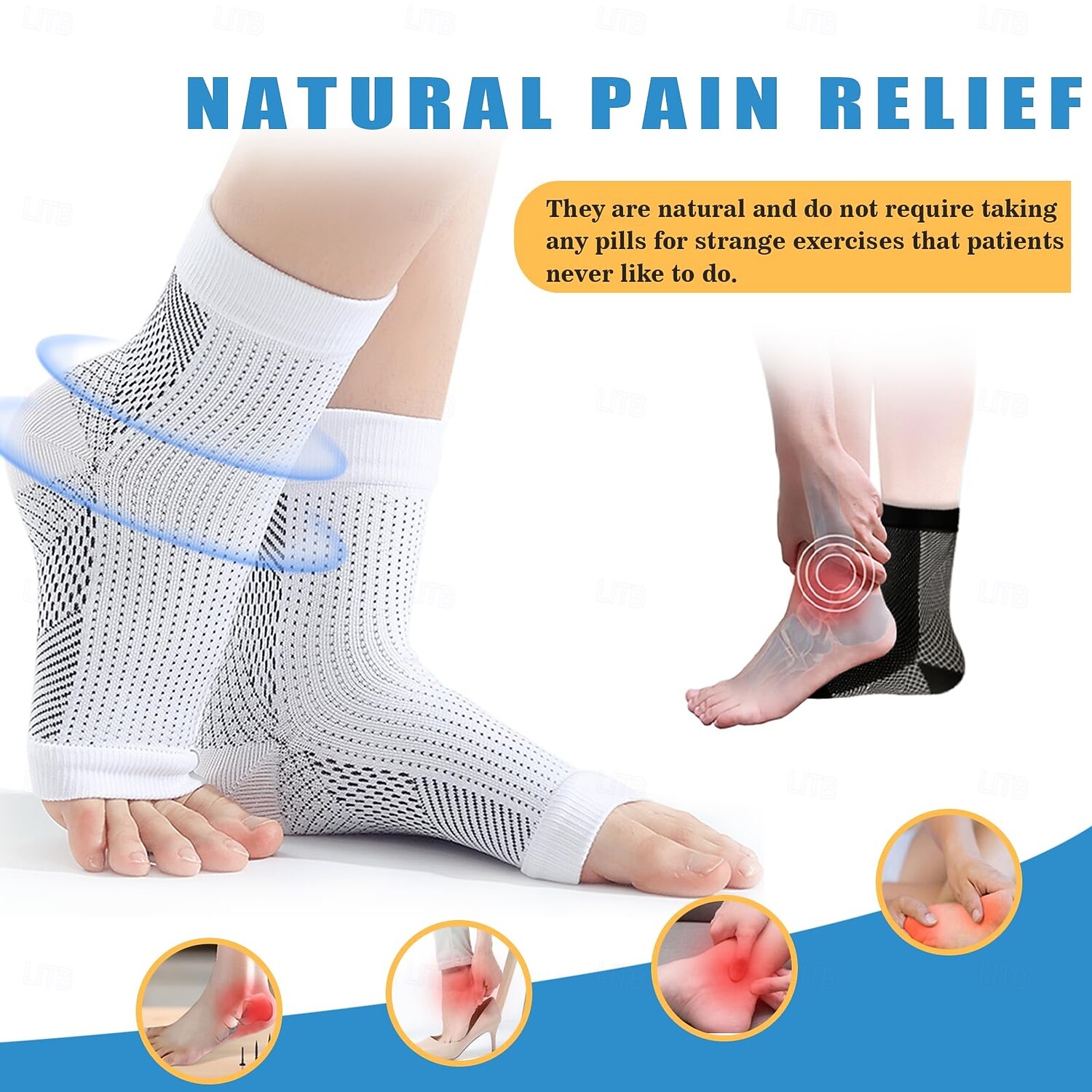 Socks for Women Soothe Compression Socks for Neuropathy Pain, Ankle Brace Plantar Fasciitis Swelling Relief 2026 - $9.99 –P2