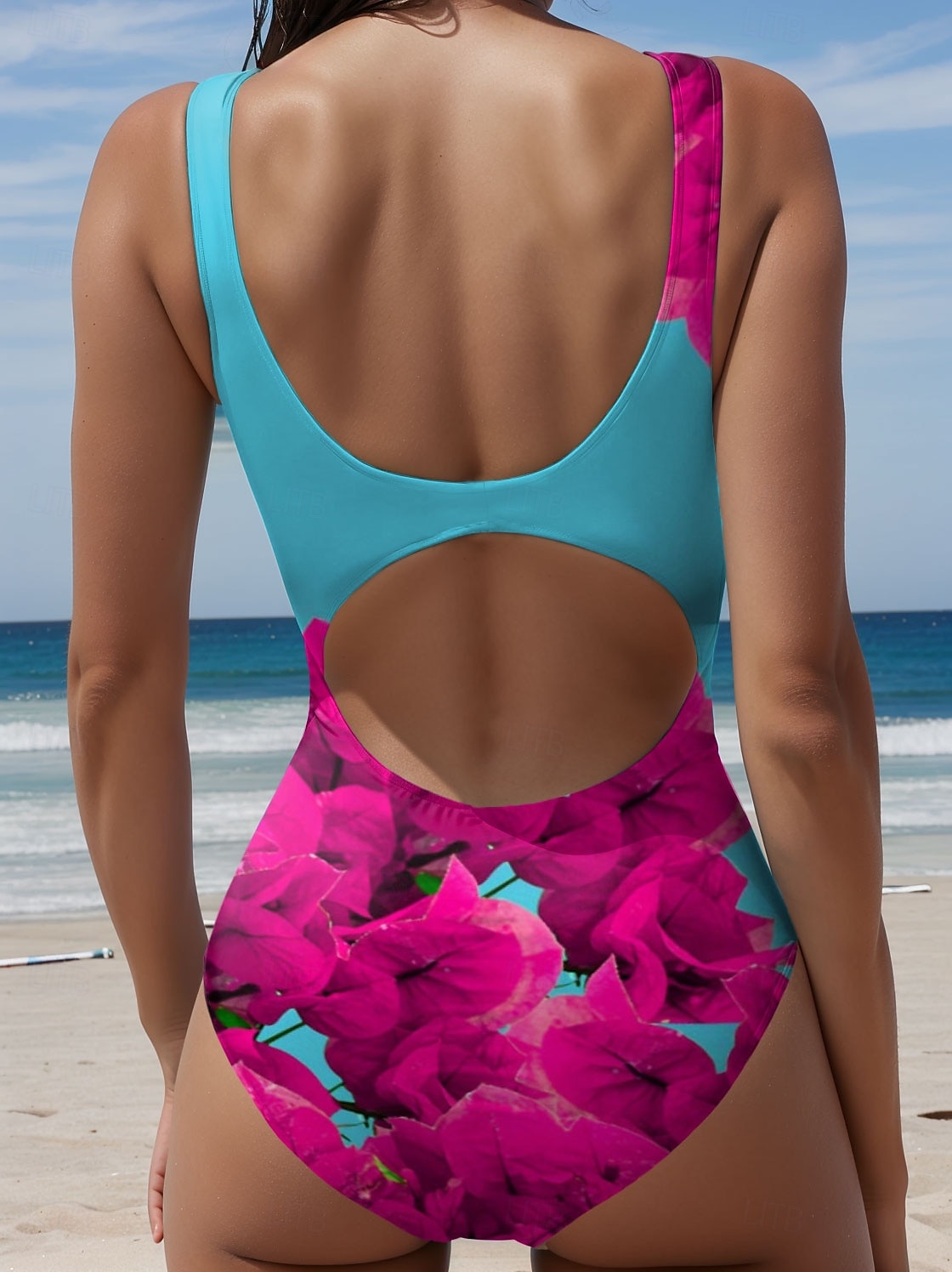 Maillots de bain femmes maillot de bain une pièce monokini sans dos contrôle du ventre taille haute slim vacances plage maillot de bain floral en U sans manches de 2025 ? $26.99 –P2