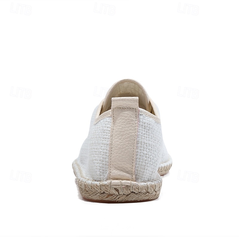 scarpe espadrillas da uomo in tela beige con lacci e suola in corda di juta – comode calzature estive casual del 2025 a $32.99 –P14