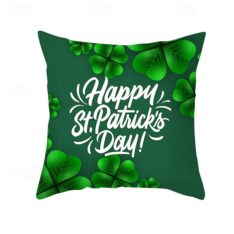 husă de perne decorativă ziua Sfântului patrick 1 bucată shamrock husă de pernă pătrată moale față de pernă pentru dormitor living canapea canapea scaun 2025 - $12.99 –P17