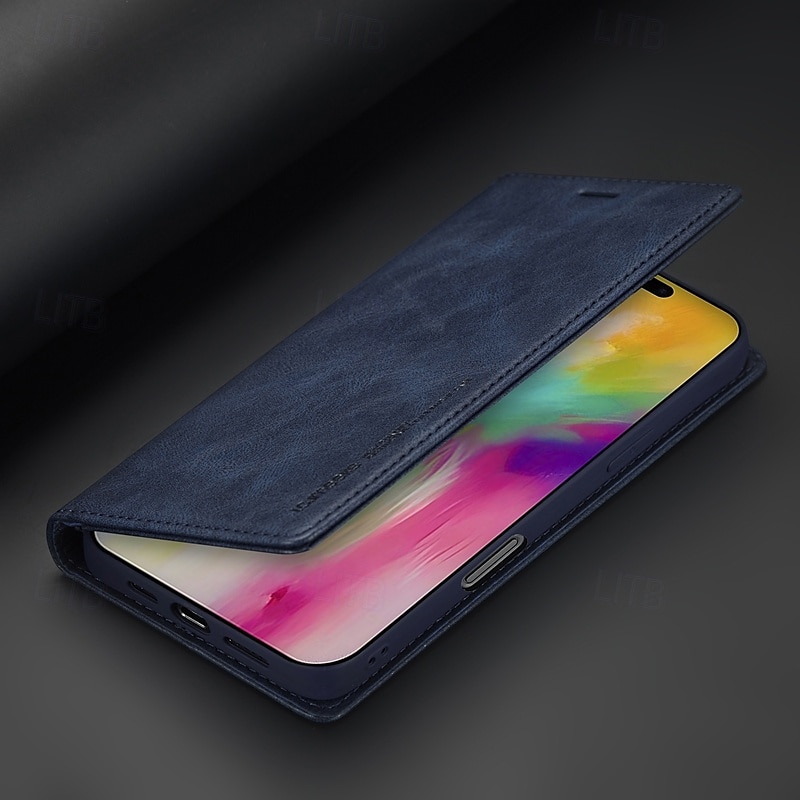 telefon Carcasă Pro iPhone 16 15 14 Pro Max Plus iPhone 13 12 11 Pro Max Mini Flip Cover se stojánkem Magnetické Slot pro kartu Retro TPU PU kůže 2025 - $15.99 –P7