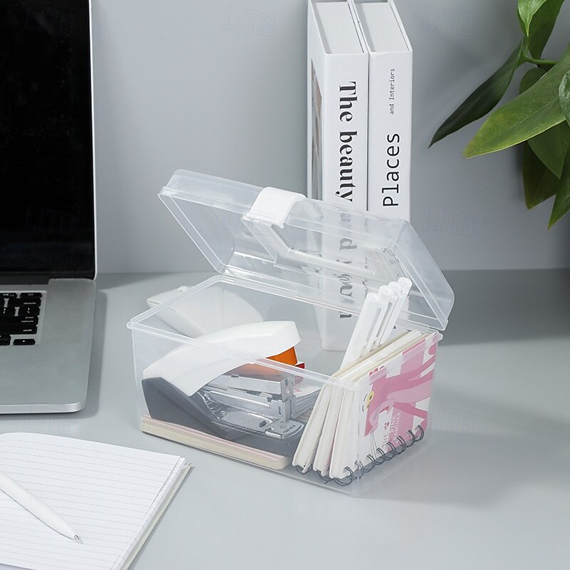 huishoudelijke doorzichtige opbergdoos desktop plastic organizer box hand opbergdoos kleine doos organizer box medicijndoos opbergdoos multifunctionele doorzichtige plastic opbergdoos voor desktop 2025 - $4.99 –P3