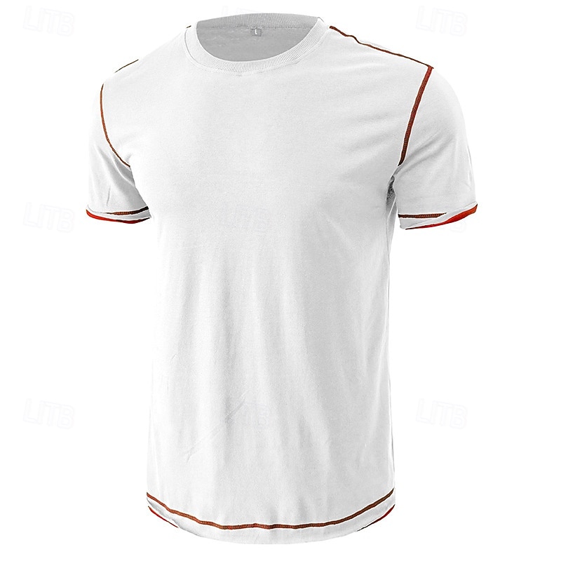 Men's Tee Top Short Sleeve Crew Neck Summer Spring Color Block Fashion Designer Sporty Outdoor Casual Activewear Light Blue Black White Top Tee for Men 2026 - $18.99 –P2