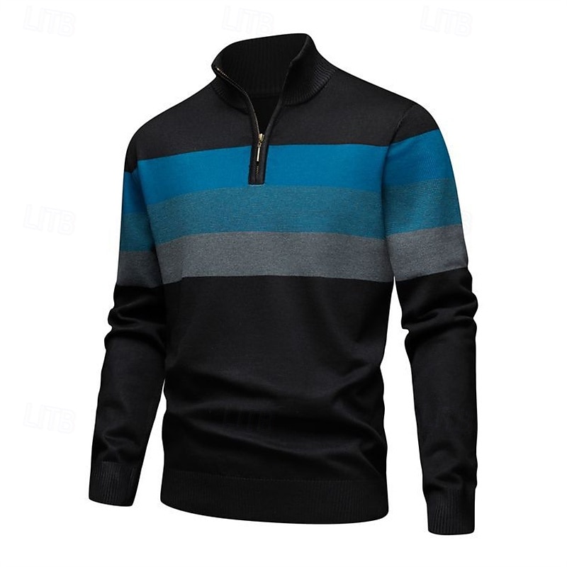 Homme Pull Pulls à quart de zip Pull en tricot A côtes Tricoter Hauts réguliers Tricoté Bloc de couleur Demi fermeture éclair Mode Décontractées Vacances Usage quotidien Vêtement Tenue Automne hiver de 2025 ? $35.99 –P9