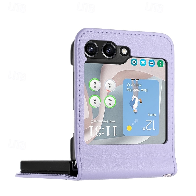 هاتف غطاء من أجل سامسونج جالاكسي زد فليب 6 Z Flip 5 Z Flip 4 Z Flip 3 غطاء خلفي ضد الصدمات مكتب  /  الأعمال TPU جلد PU 2025 - $16.99 –P2