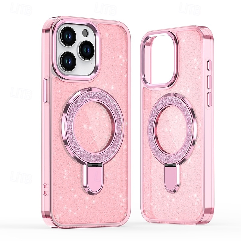 телефон Кейс для Назначение iPhone 16 Про Макс Плюс Айфон 15 Про Макс Плюс iPhone 14 13 12 Pro Max Plus Кейс на заднюю панель со стендом Блеск Блеск Блестящий Защита от удара Ретро ПК Силикон 2025 - $20.99 –P9