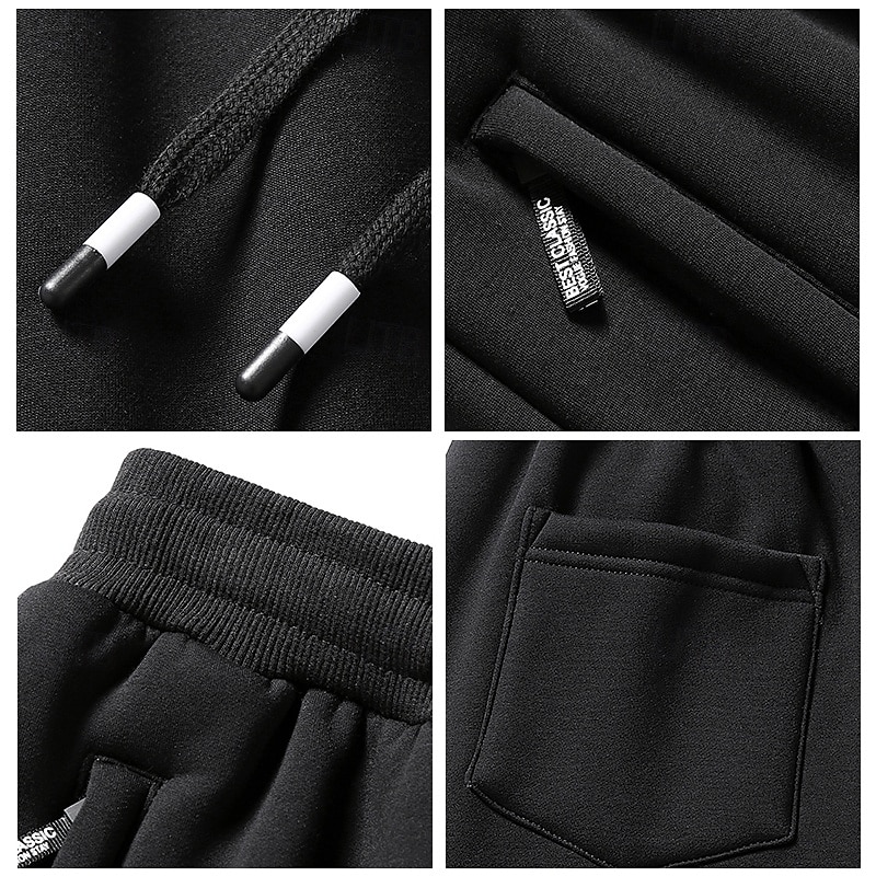 Bărbați Pantaloni Sport Joggeri Jogger Pantaloni de iarnă Pantaloni Buzunar Cordon Talie elastică Culoare solidă Cald Respirabil Lungime totală Casual Zilnic Casual Îmbrăcăminte Atletică Negru Gri 2026 - $17.99 –P4